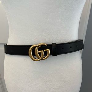 Gucci Black Belt Gold Hardware size 100